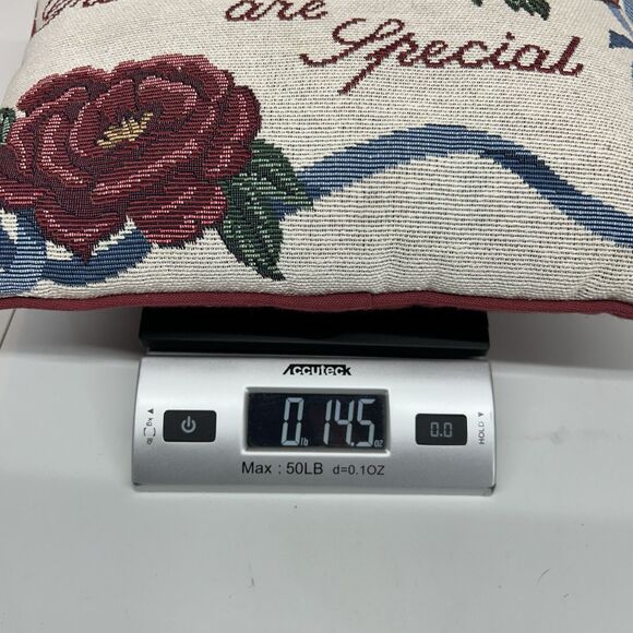 Tapestry Accent Pillow ‘Grandmothers Are Special’ Red Roses Ribbon 12 X 9 Gift - Picture 8 of 8